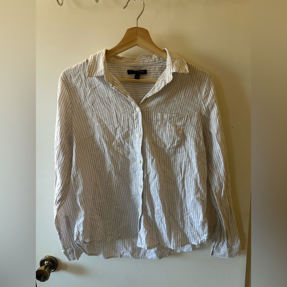Banana Republic Gray Striped Shirt